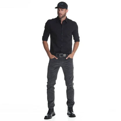 pantalon-hombre-cotelé-slim-tiro-medio-gris-t40