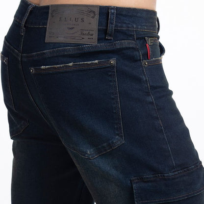 Jeans Hombre Cargo Tiro Medio dark Blue Oxidado