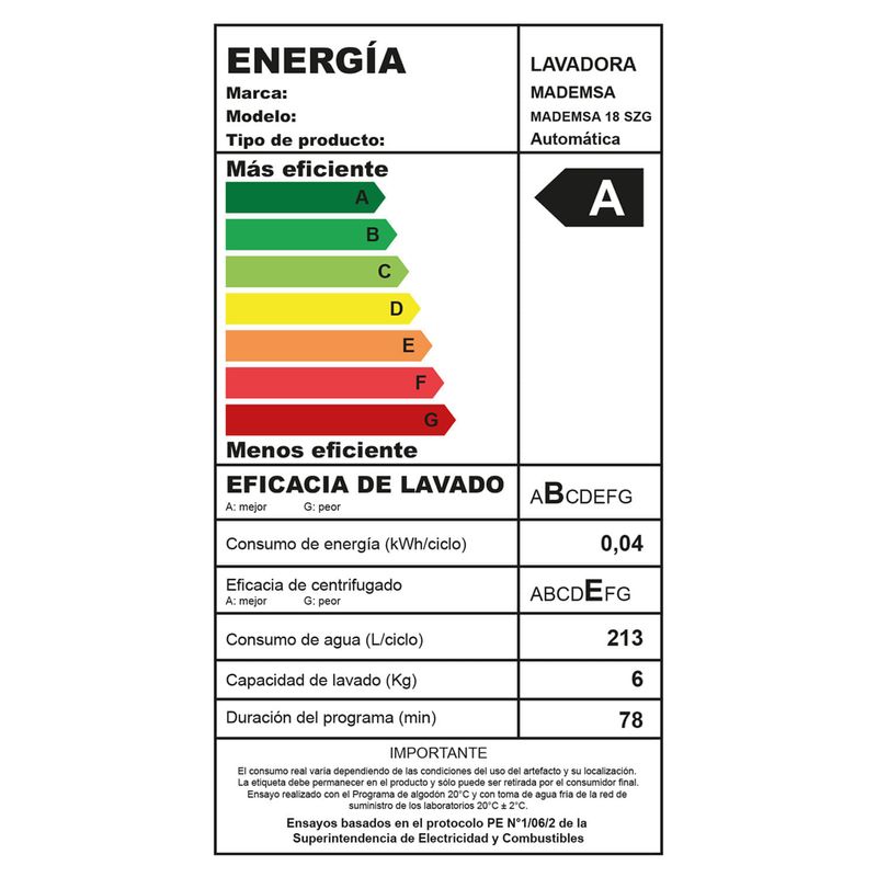 Lavadora Automática Mademsa 18 SZG Gris
