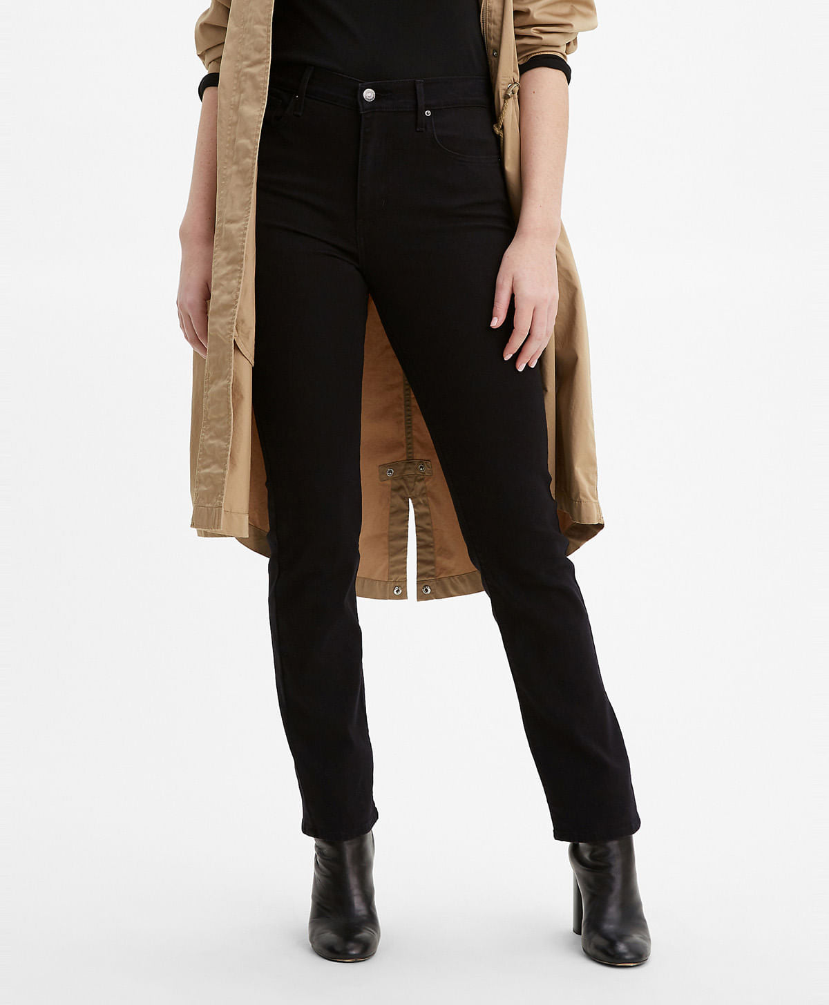 Jeans Mujer 724 High-Rise Straight Mezclilla Negro