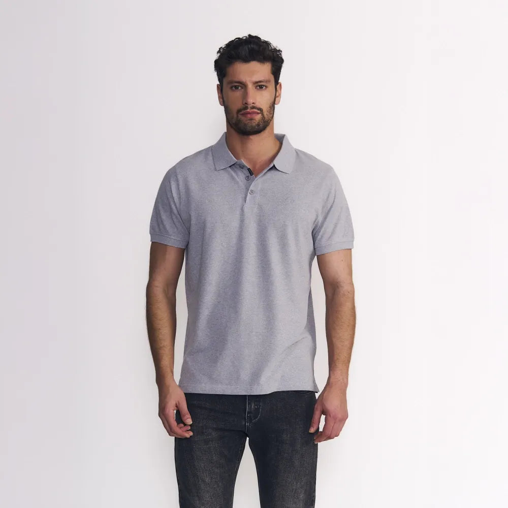 polera-m/c-polo-piqué-silicone-wash-gris-melange