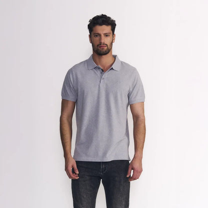 polera-m/c-polo-piqué-silicone-wash-gris-melange