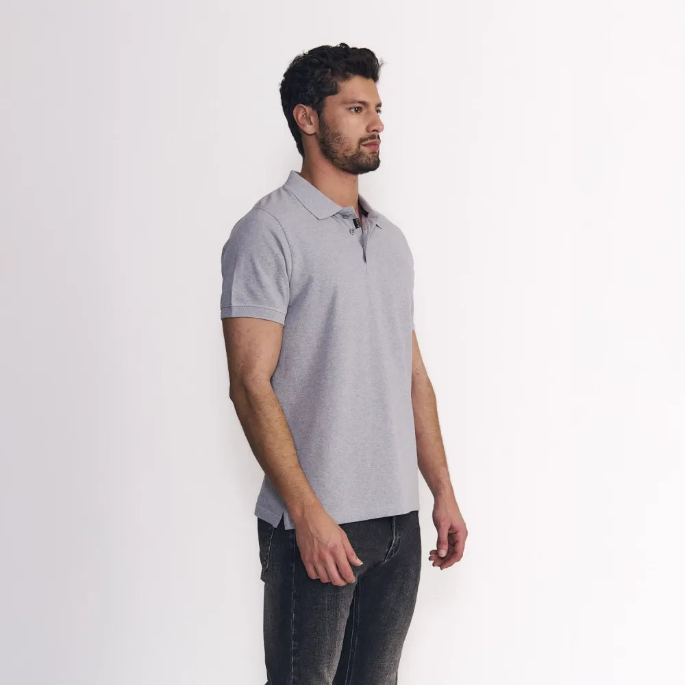 polera-m/c-polo-piqué-silicone-wash-gris-melange