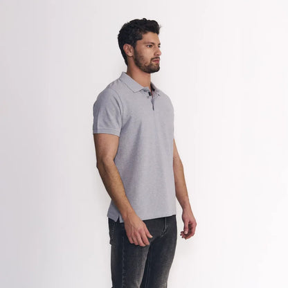 polera-m/c-polo-piqué-silicone-wash-gris-melange