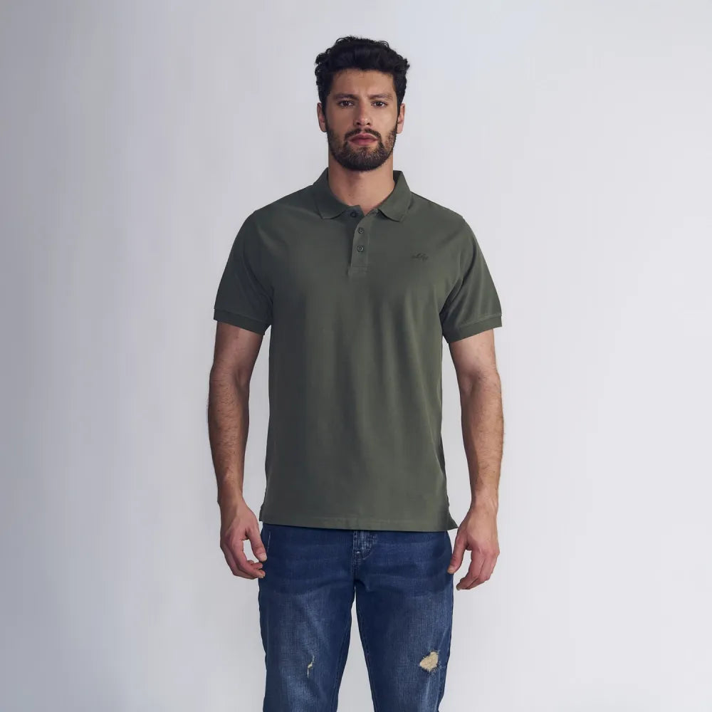 polera-m/c-polo-piqué-silicone-wash-verde