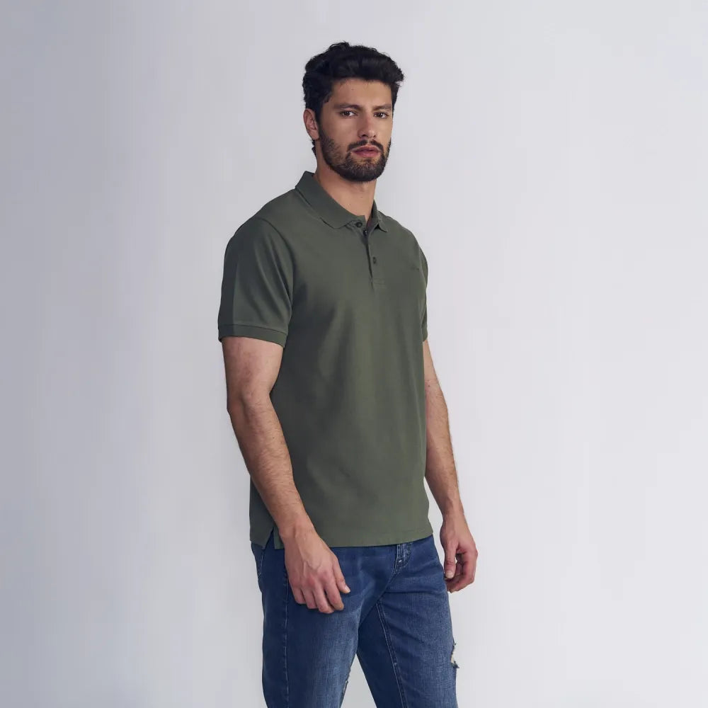 polera-m/c-polo-piqué-silicone-wash-verde