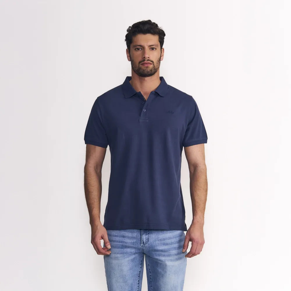 polera-hombre-m/c-polo-piqué-silicone-wash-azul