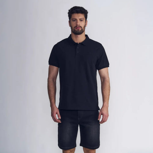 polera-m/c-polo-piqué-silicone-wash-negro