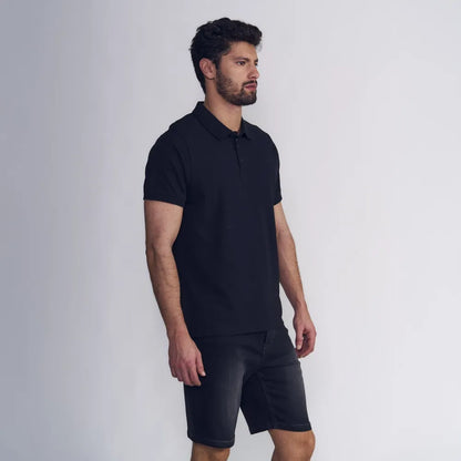 polera-m/c-polo-piqué-silicone-wash-negro