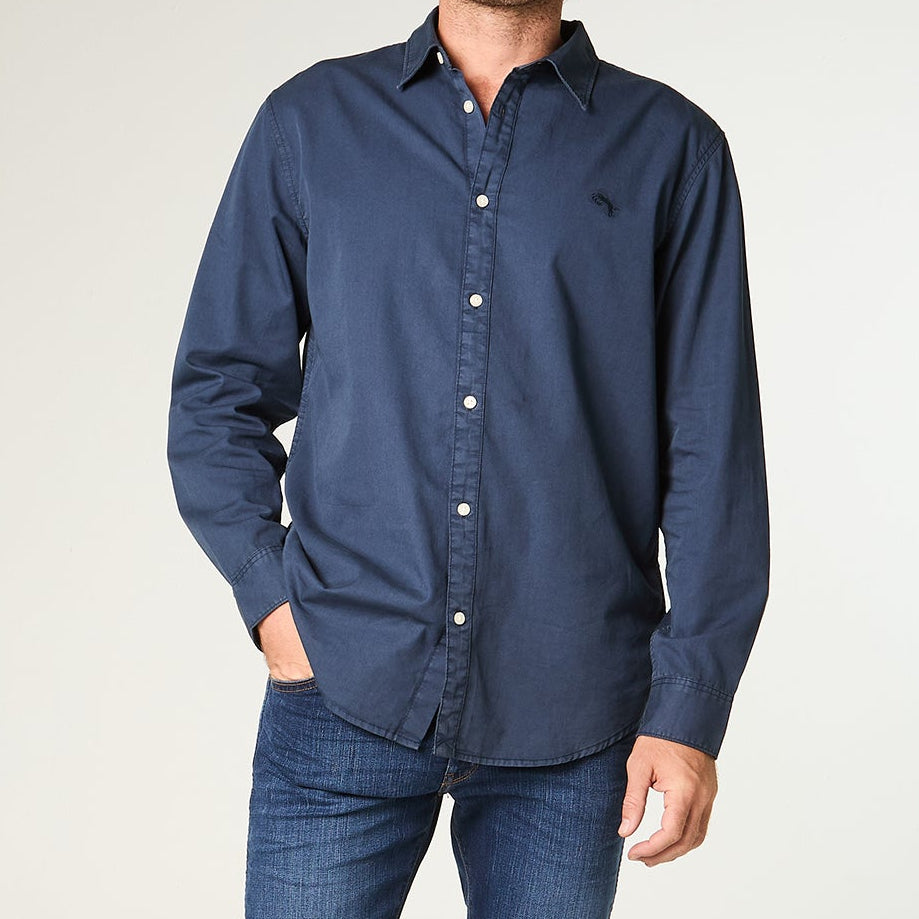 Camisa Hombre Manga Larga Navy