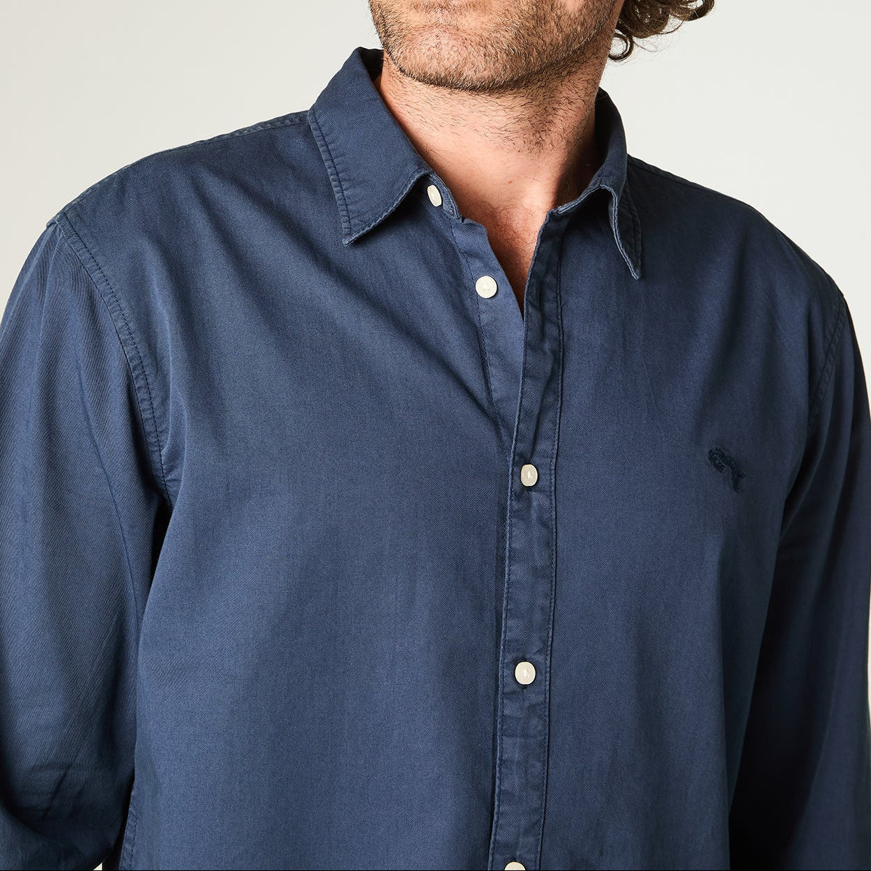 Camisa Hombre Manga Larga Navy
