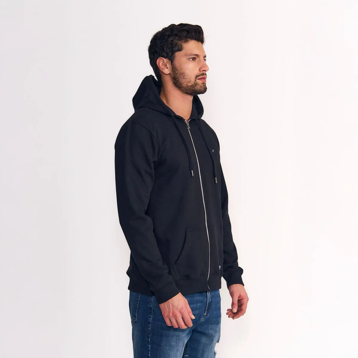 polerón-hombre-hoodie-full-zipper-light-fleece-black