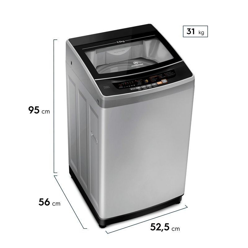 Lavadora Automática Mademsa 9,5 SZG Gris