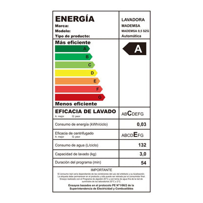 Lavadora Automática Mademsa 9,5 SZG Gris
