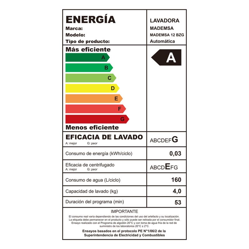 Lavadora Automática Mademsa 12 BZG Blanca