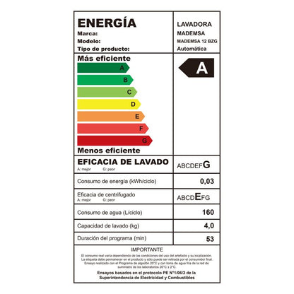 Lavadora Automática Mademsa 12 BZG Blanca