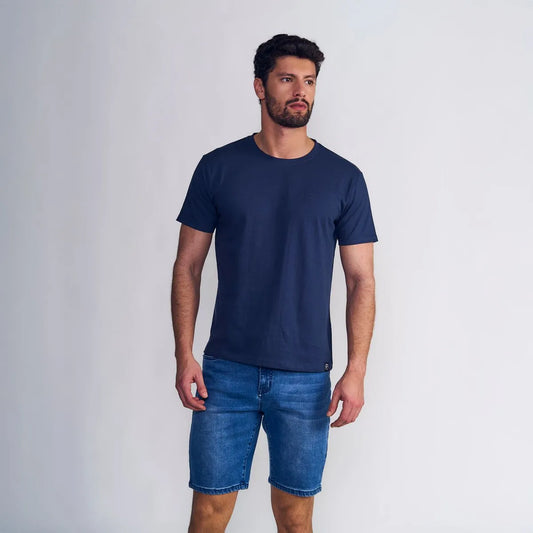 polera-hombre-manga-corta-básica-logo-embroidery-azul
