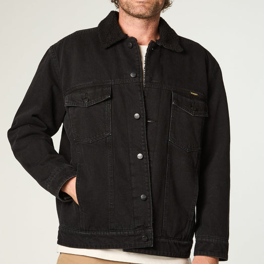 Casaca Hombre Sherpa Abotonada Negro