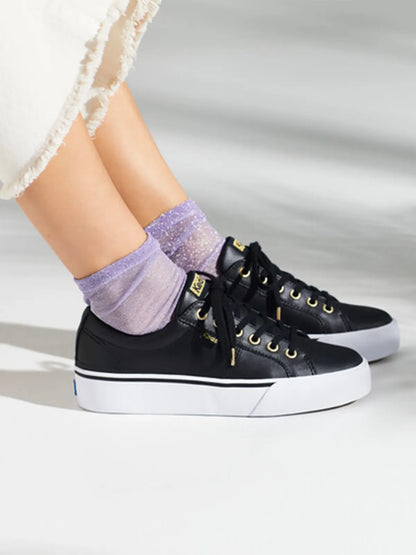 Zapatilla Mujer Cuero Jump Kick Duo Negra