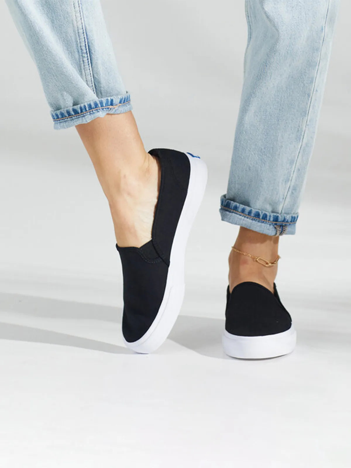 Zapatilla Mujer Double Decker Canvas negra