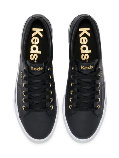 Zapatilla Mujer Cuero Jump Kick Duo Negra