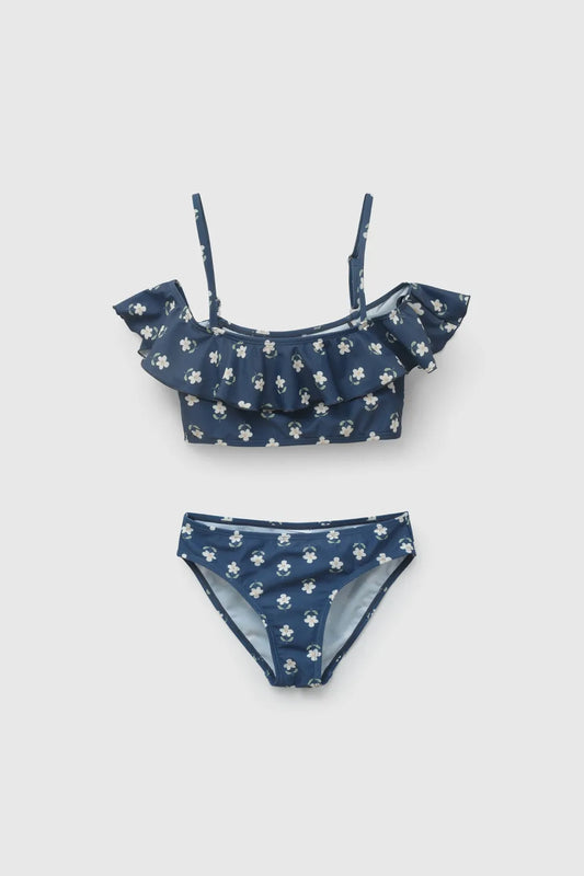 Bikini Niña Flores Azul