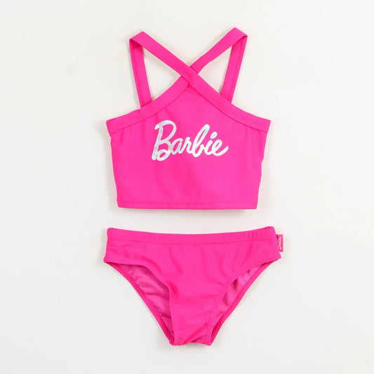 Bikini Niña Rosa Logo Barbie Fucsia