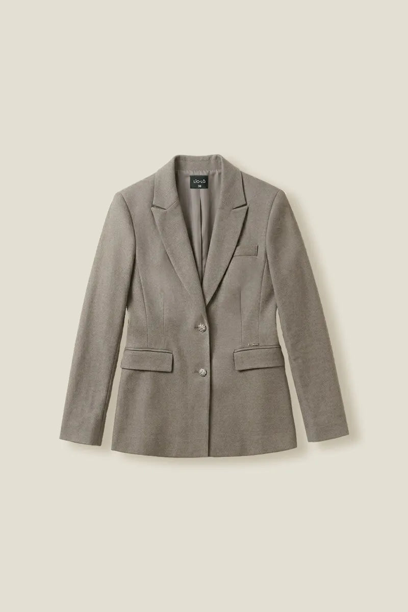 Blazer Mujer Boton Joya Gris