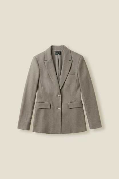 Blazer Mujer Boton Joya Gris