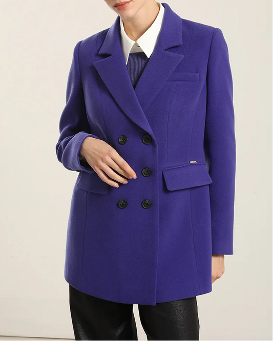 Blazer Mujer Entallado Doble Cruce Azulino