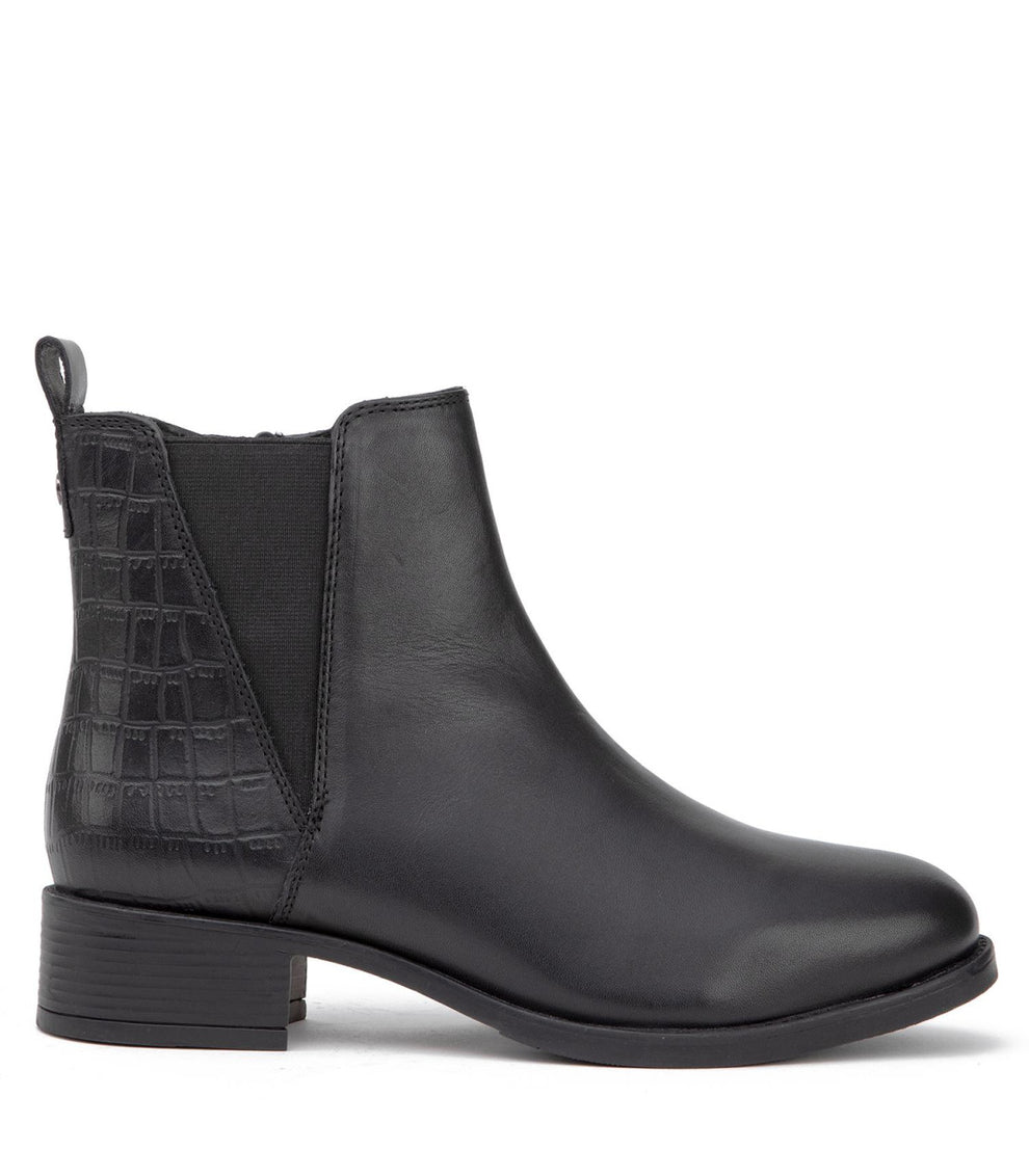 Botin Mujer genesis Negro El botín Genesis de taco bajo en napa negro y ...