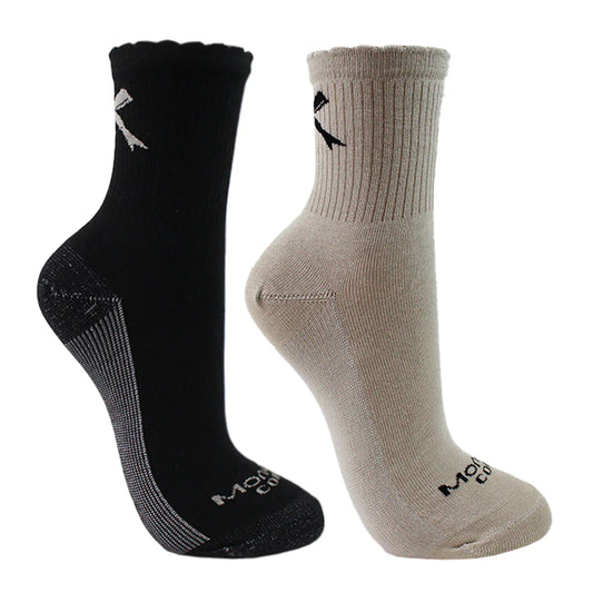 Calcetin Mujer 2 Pares Cobre Cinta Crudo