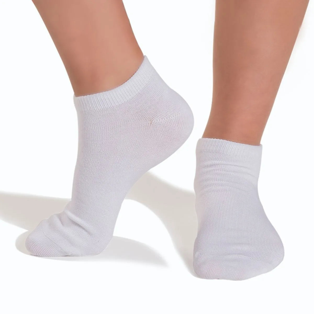 Calcetin Tobillo Unisex Escolar Bambú Pack 3 Blanco