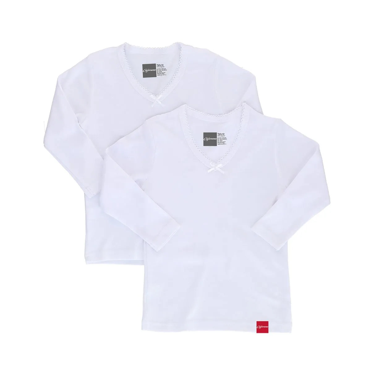 Camiseta Niña Manga Larga Pack 2 4523Blanco