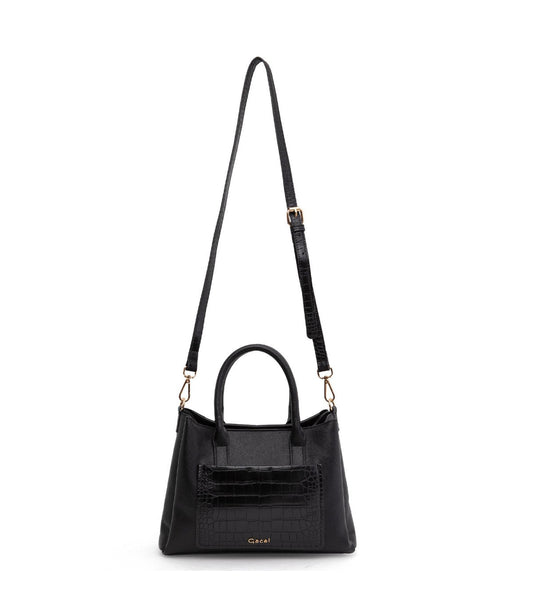 Cartera Mujer Dos Asas Mediana Negro
