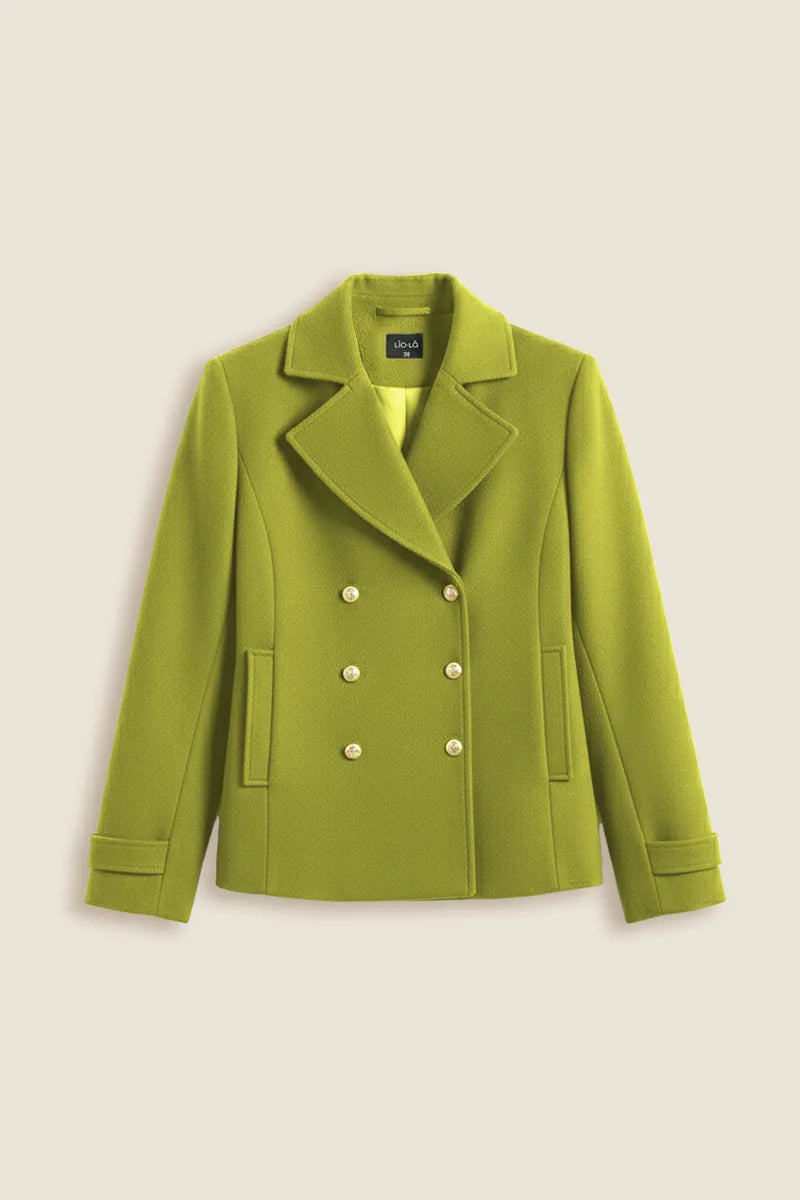 Chaqueta Mujer Cruzada Semi Recta Pistacho