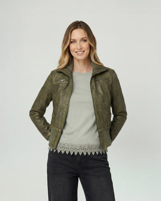 Chaqueta Mujer Francisca Regular Cuello Alto Solapa Manga Suelta Militar