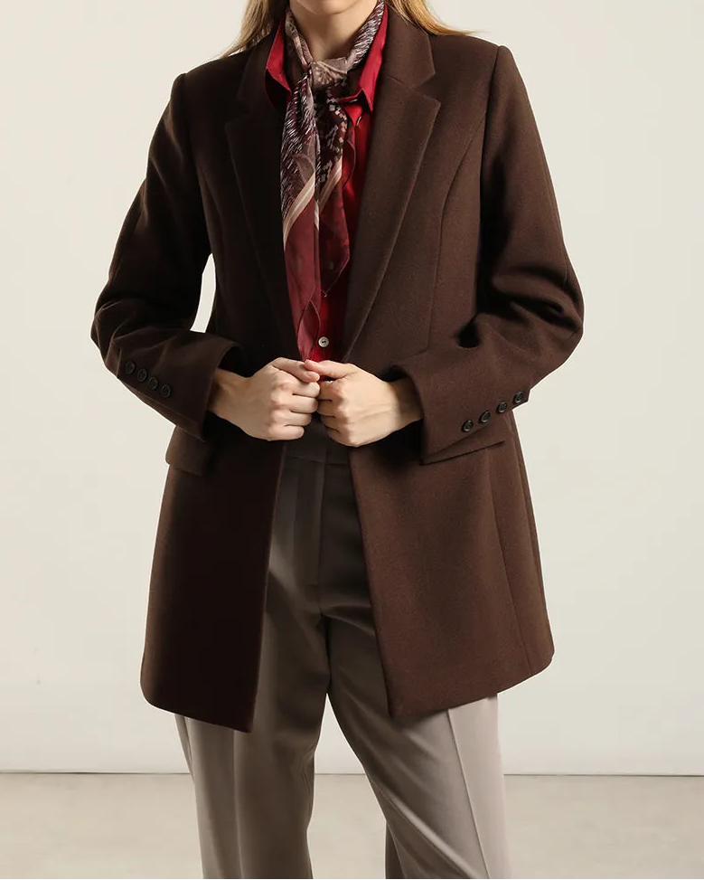 Chaqueton Mujer Basico Muflon Chocolate