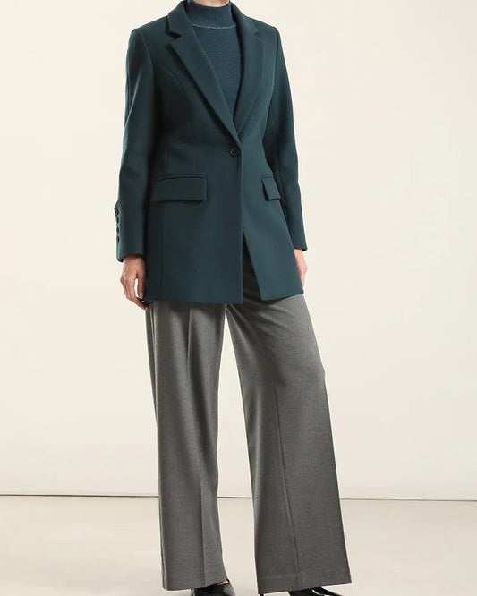 Chaqueton Mujer Basico Muflon Turquesa