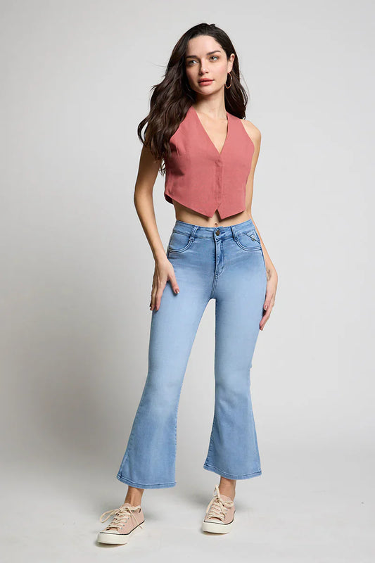 Jeans Mujer Flare 5238 Celeste