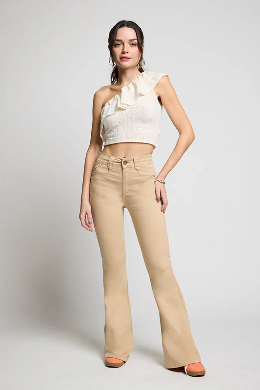 Jeans Mujer Flare 5247 Beige
