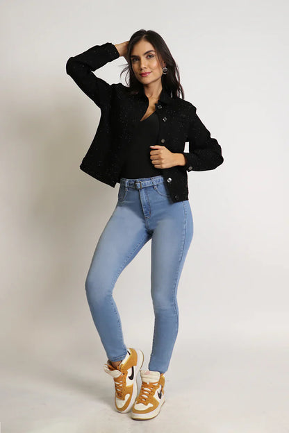 Jeans Mujer High Waist Pitillo 4827 Celeste