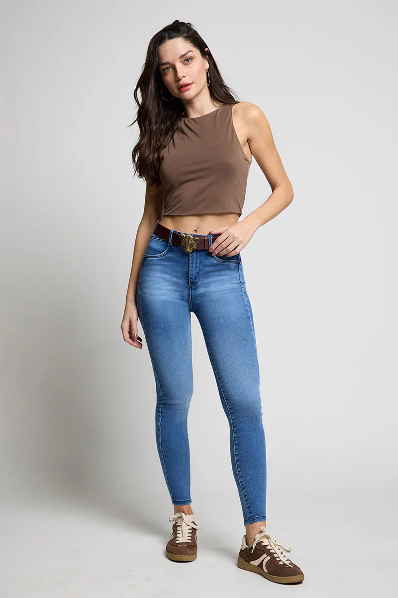 Jeans Mujer High Waist Pitillo 5223 Celeste