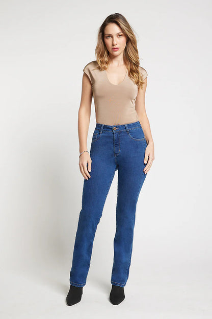 Jeans Mujer Tiro Alto Regular 3750 Azul
