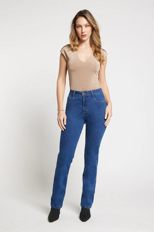 Jeans Mujer Tiro Alto Regular 3750 Azul