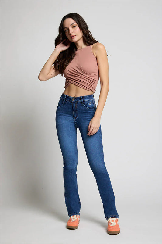 Jeans Mujer Tiro Alto Regular 5299 Azul