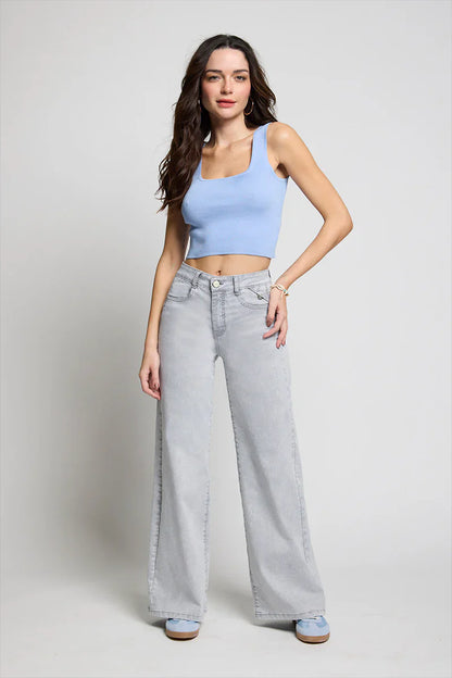 Jeans Mujer Wide Leg 5237 Gris