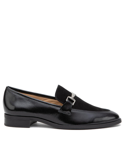 Mocasín Mujer Cruz Negro