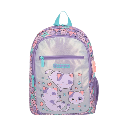 Mochila Escolar Niña Logan Gatos Lila