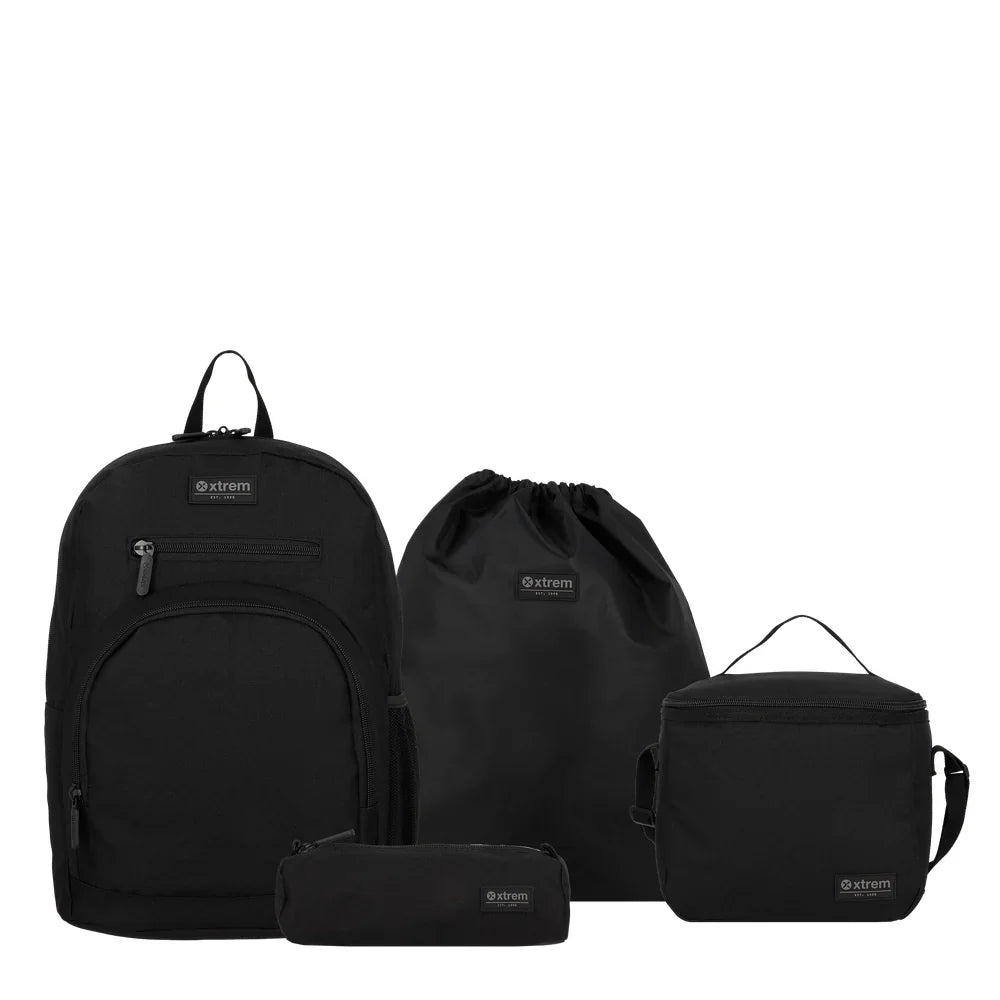 Mochila + Estuche + Lonchera Multipack Unisex Negro